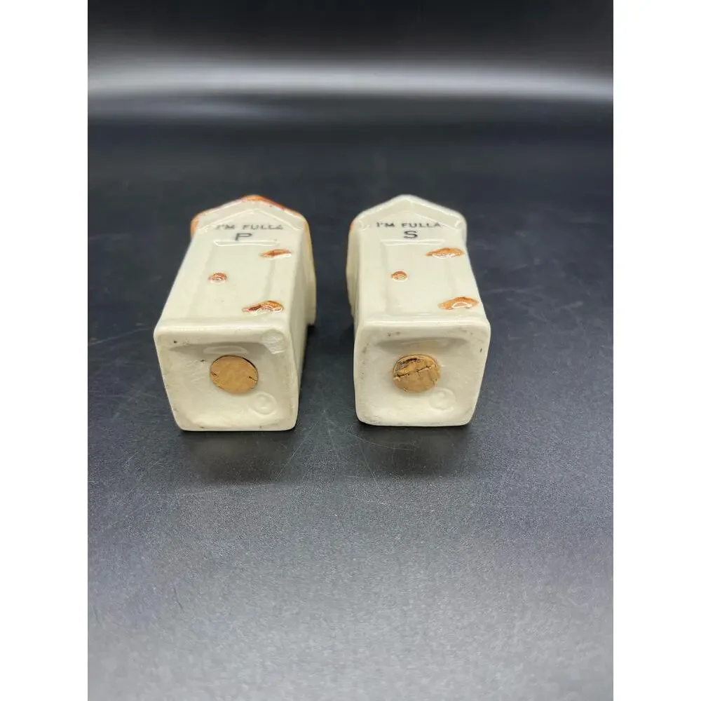 Vintage Outhouse Salt & Pepper Shakers Cork Stoppers 
